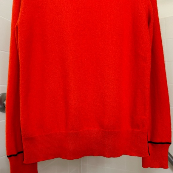 $378 Tory Burch Women Cashmere Pullover Red/Tory Navy size M - Picture 10 of 16